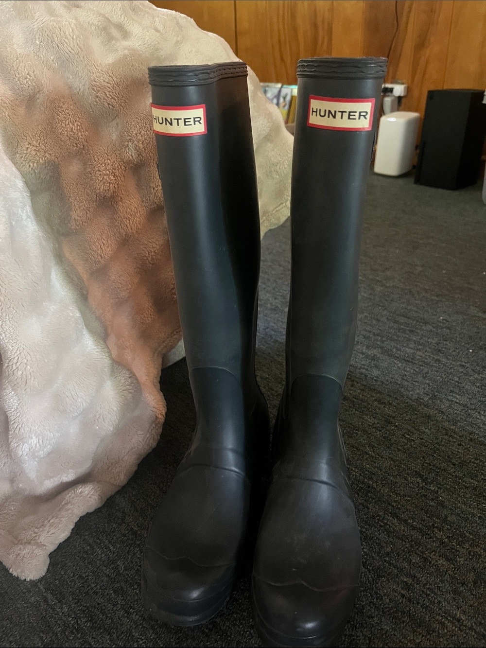 Hunter Matte Black Tall Rubber Rain Boots